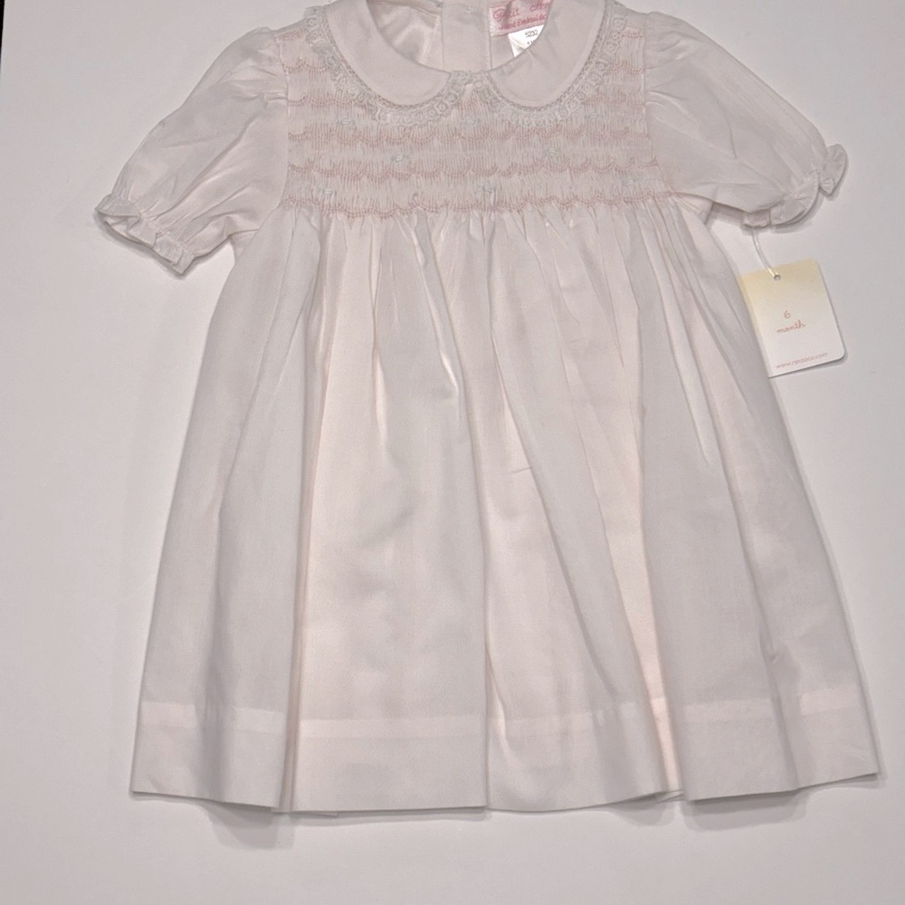 PETIT AMI DRESS & BLOOMERS SIZE 6 MONTHS 
SMOCKED EMBROIDERED LT PINK